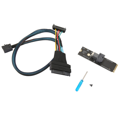 M.2 PCIe 4.0 to SFF8643 U2 Adapter with Cable 1