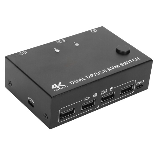 Dual Monitor KVM Switch 4K 60Hz Extend Display for 2 Computers 2
