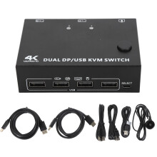 8K KVM Switch 2 Monitors 2 Computers DP 1.4