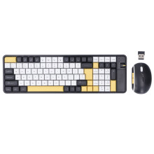 (Yellow) Wireless Bluetooth Keyboard Mouse Combo 100 Keys Gaming Yellow