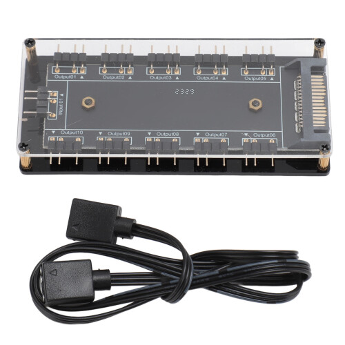 5V 3pin ARGB Hub 10 Way RGB Splitter with Acrylic Case