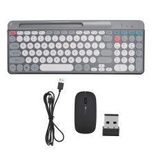 Wireless Bluetooth Keyboard Mouse Set Vintage Round Keycaps