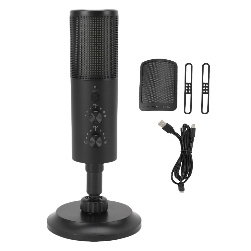 Usb Rgb Cardioid Microphone For Pc Phone Streaming Recording Light 586395904784