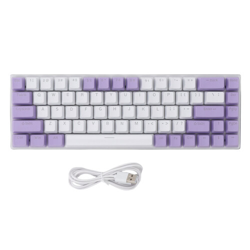 (Green White) 60% RGB Blue Switch 68 Keys Wired Gaming Keyboard