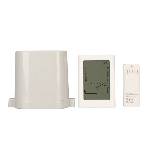 Wireless Digital Rain Gauge Thermometer Orange Backlight Low Battery