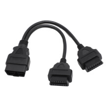 OBD Extension Cable 16Pin Male to Dual Female Y Splitter