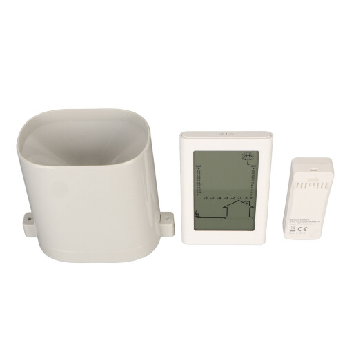 Wireless Digital Rain Gauge Thermometer Orange Backlight Low Battery 2