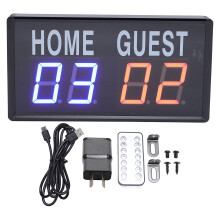 (US Plug) Electronic Basketball Scoreboard USB LED Portable Volleyball Badminton