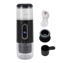 (White) Portable Coffee Maker 100ml Type C Rechargeable Black