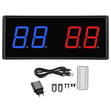 (EU Plug) LED Scoreboard 30ft Remote 5 Brightness USB for Basketball Volleyball