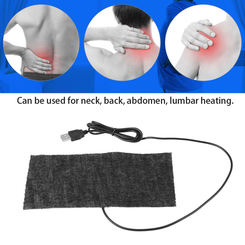 Portable Usb Black Carbon Fiber Heating Pad 20X10cm - Ideal For Travel 4671352458410