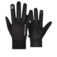 Men's Winter Riding Gloves Touch Screen Rain-Proof Black XL
