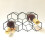 Black Honeycomb Metal Wine Rack 2-Layer 7-Hole Gold 1