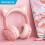 BINNUNE BW05 Wireless Gaming Headset 2.4G Bluetooth PS4 XBOX Pink 2