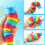 Caterpillar Vent Decompression Fidget Slug Puzzle Rainbow Mix Boxed 3