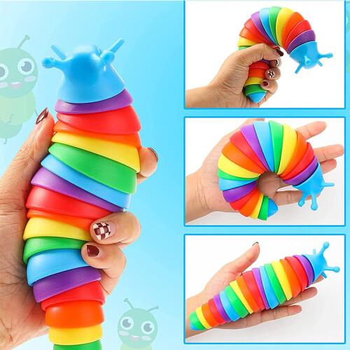 Caterpillar Vent Decompression Fidget Slug Puzzle Rainbow Mix Boxed 2