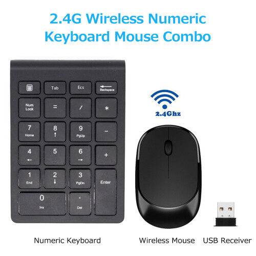 2.4G Wireless Keyboard Mouse Combo 22 Keys + Mouse 2