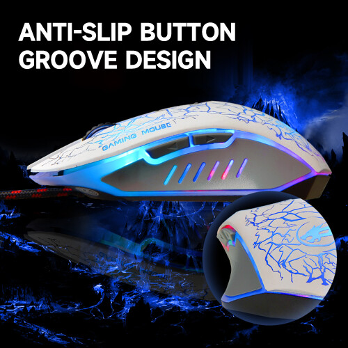 6D Optical Wired Gaming Mouse with RGB Light 4-Stage Adjustable Speed 1