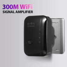 300M WiFi Repeater with 2 Antennas for Home Office White UK Plug
