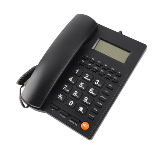 Desktop Corded Phone 5-Level Brightness Adjustable Redial Pause Flash 2