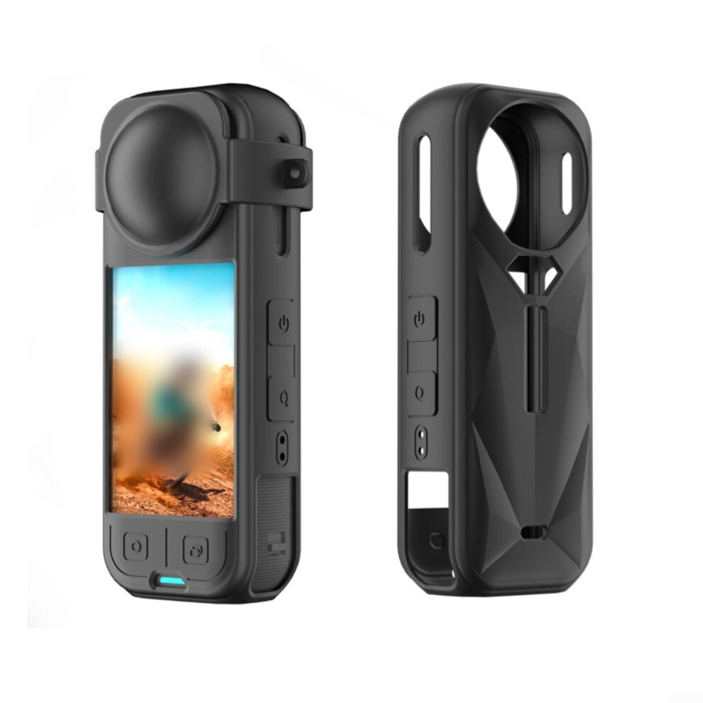 Camera Accessory Kit For 360 X5 Hard Shell Carry Case Silicone Protective Cover Lens Guard Screen Protector Black 9354506173074