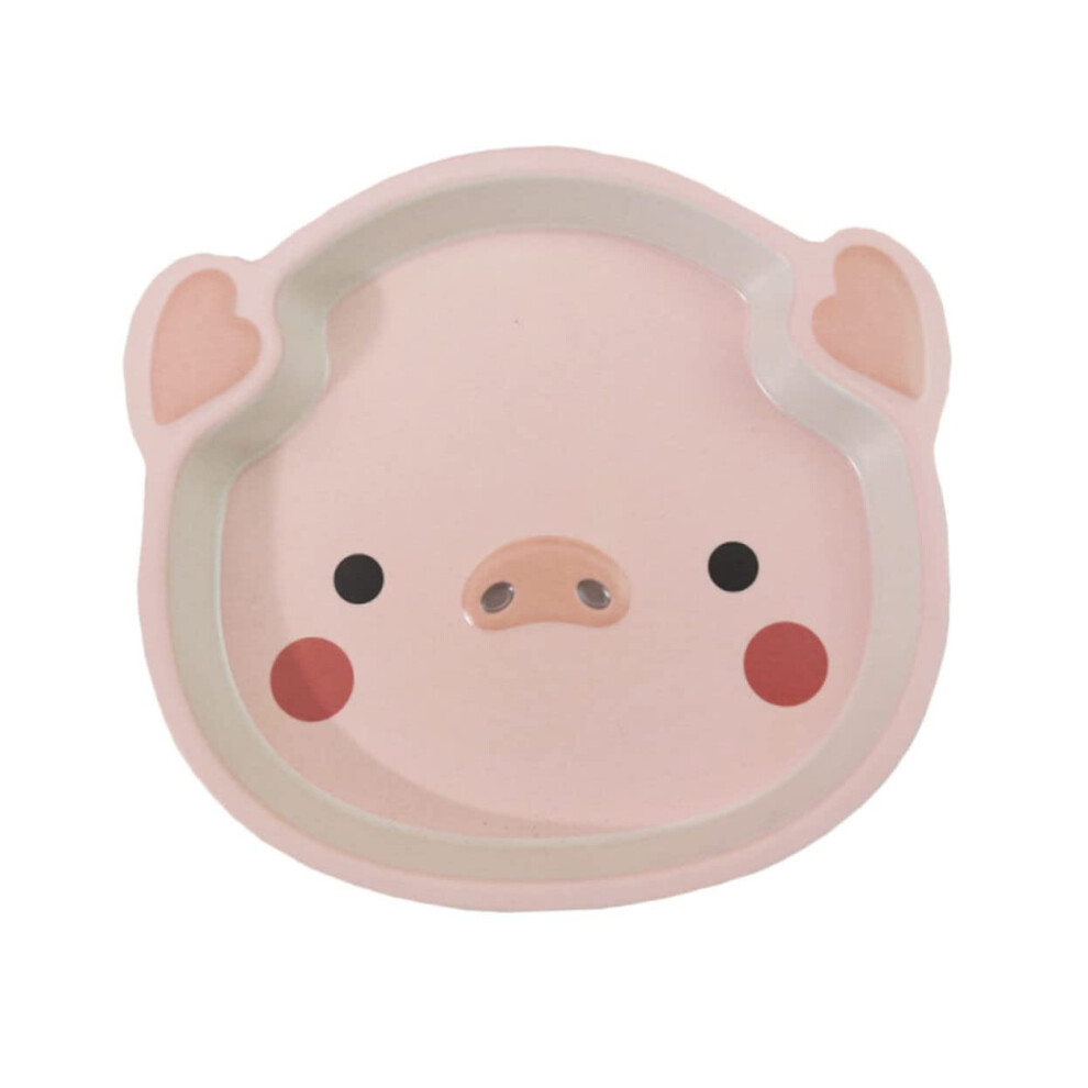 Resin Dinner Plate Cartoon Pig Shape Feeding Tool, Unbreakable, High-Temperature Resistant Tableware
