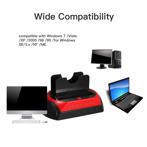Dual HDD Docking Station 2.5/3.5 Inch SATA IDE USB 2.0 2