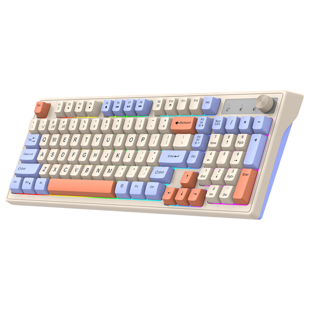 K98 2.4G Wireless Mechanical Keyboard Backlit Rechargeable Volume Knob-image-OPC-PKYWBP2-NEW