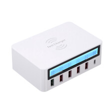 6-Port LCD USB Charging Station Wireless Charger Universal