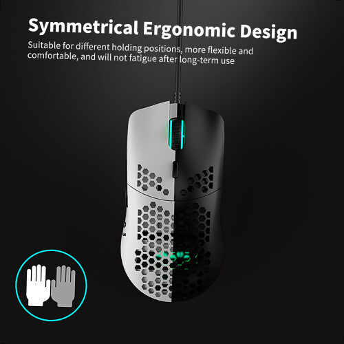 Ajazz AJ390 USB Gaming Mouse 7 Keys Adjustable Speed Ergonomic Black 2