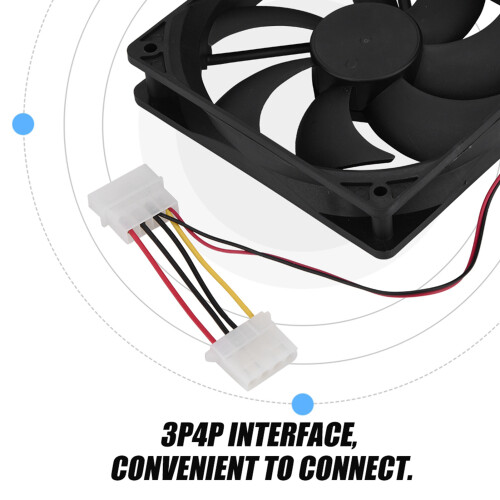 2PCS 120mm High Airflow Low Noise PC Case Fan 4P 2