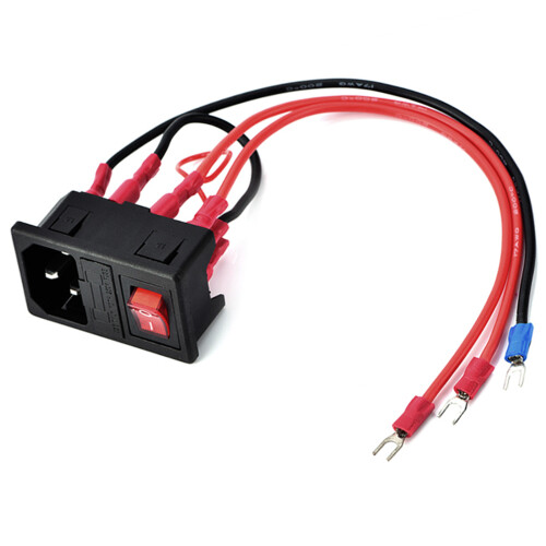 Utype Plug 10A Power Switch Adapter Socket with Fuse for 3D Printer 1