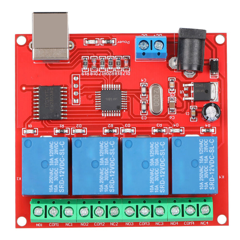 4-Channel 12V Usb Smart Switch Controller Pc Relay Module 586395884055