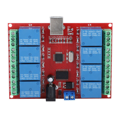 8-channel 12V USB Relay Module with Driver