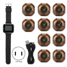 CTW06+CTT06 Wireless Wristwatch Receiver 10 Wood Color Pager
