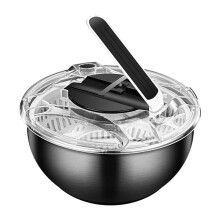 Salad Spinner Swift Dry Large Stainless Steel One-Handed Pump Action Quick Brake Non-Slip Base Easy Cleaning