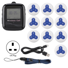Restaurant Paging System Black Mobile Receiver 10 White Blue Silicone