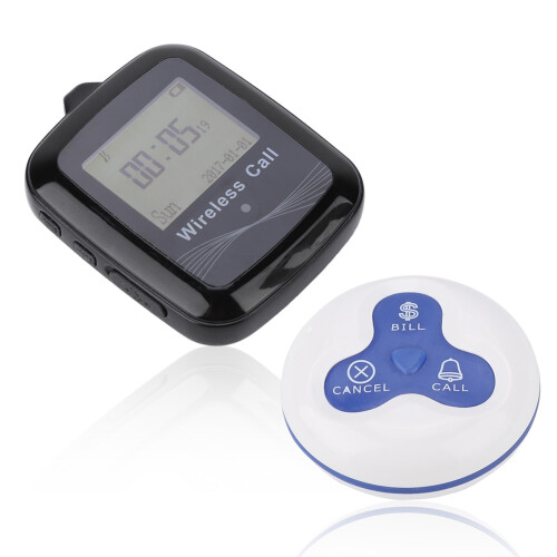 Restaurant Paging System Black Mobile Receiver 10 White Blue Silicone 2