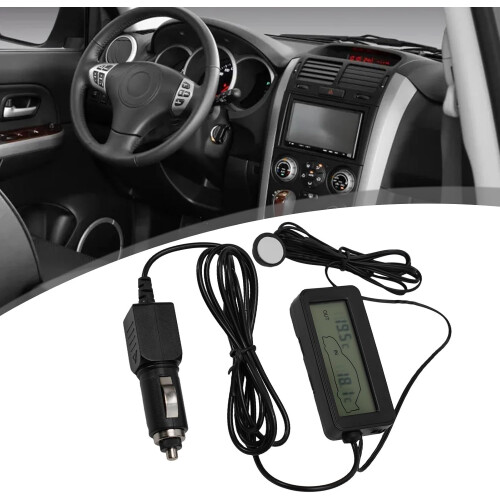 Car Thermometer LCD Digital Display 2V Powered Red For Car 1
