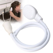 Single Tap Bath Sink Shower Head Hose Spray 1.3m Push-On Mixer Rubber Fitting White Hair Dresser Pet