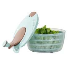 Fruit Spinner Manual Food-Grade Vegetable Washer With Double-Outlet Drain Holes Pro Pump Spinner With Bowl Home-Kitchen