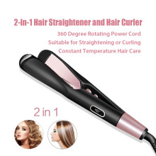 2-in-1 Hair Straightener Curler 360 Rotating Cord