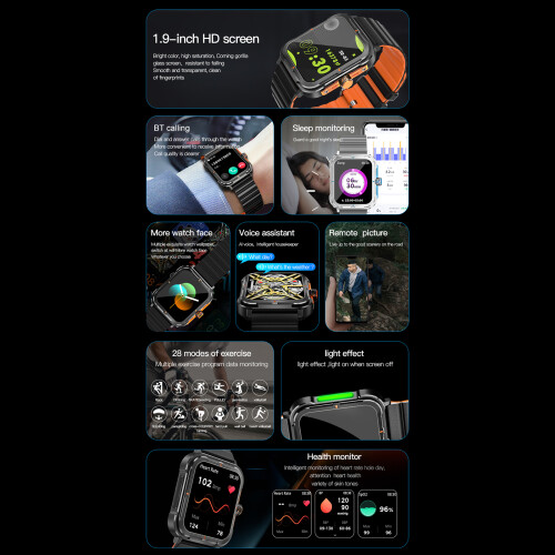 D09 Smart Bracelet 1.83" IPS Tracker IP67 Waterproof Heart Rate 1