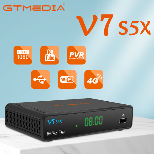 GTMEDIA V7 S5X DVB-S/S2/S2X H.265 Decoder Set Top Box USB WiFi