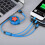 3 in 1 Retractable Charging Cable for iOS Type C USB Red 5