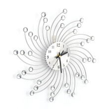 Moderner Silver Diamant Wanduhr 30cm aus Eisen und Aluminium Wohndekoration