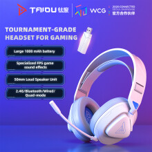 TAIOU Gaming Headset BT5.3 2.4G Wireless 3Mic for PC Phone Laptop