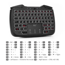 Rii RK707 Wireless Game Controller Keyboard Mouse Combo White Backlit