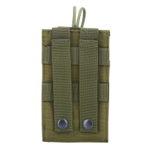 Nylon Walkie Talkie Bag Pouch for Outdoor Sports Army Green 9.5x16.5cm