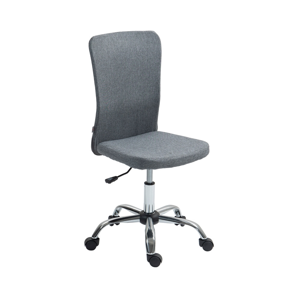 Fabric Swivel Office Chair with Wheels Armless Height Adjustable Computer Desk Chair Grey for Home Study & Bedroom-image-OPC-PKYWRGP-NEW
